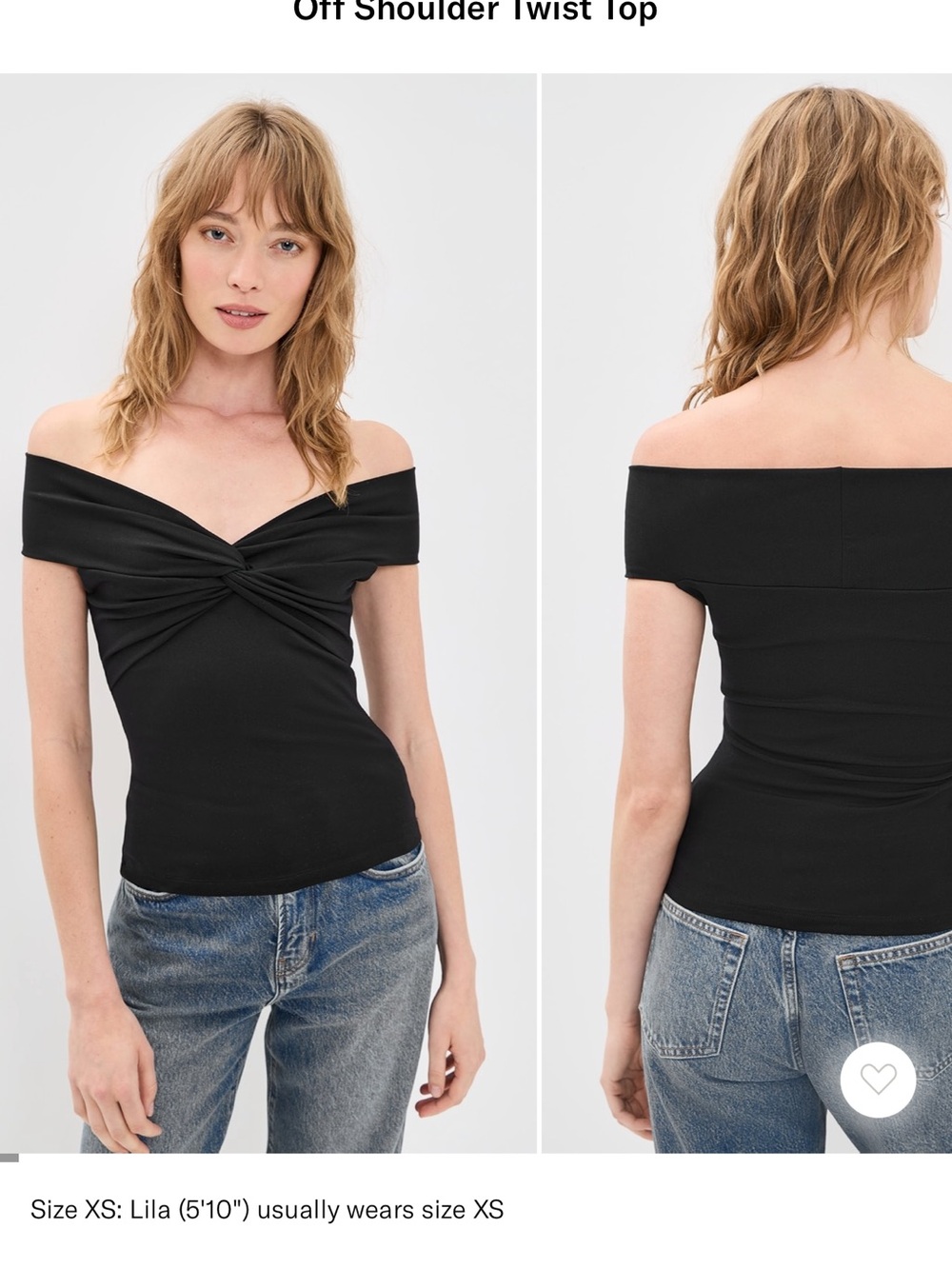 Susan Monaco Off-Shoulder Twist Top - Black small